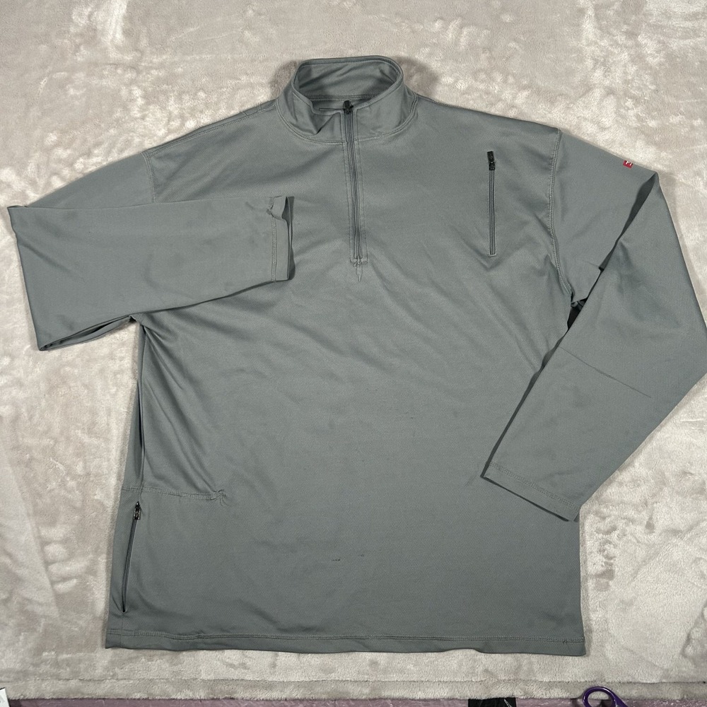 SCOTTeVEST TEC Performance Pullover Mens 2XL Gray 1/4 Zip Hidden Pockets U0347